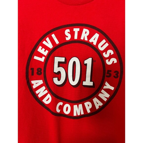 Levi's 501 Levi Strauss & Co. 501 Circle Red T Shirt - Size XL - Picture 2 of 9